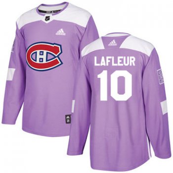 Adidas Montreal Canadiens #10 Guy Lafleur Purple Authentic Fights Cancer Stitched Youth NHL Jersey