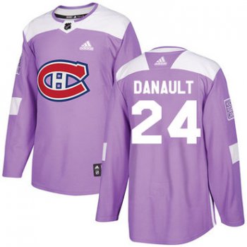 Adidas Montreal Canadiens #24 Phillip Danault Purple Authentic Fights Cancer Stitched Youth NHL Jersey