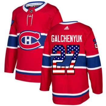 Adidas Montreal Canadiens #27 Alex Galchenyuk Red Home Authentic USA Flag Stitched Youth NHL Jersey