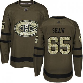 Adidas Montreal Canadiens #65 Andrew Shaw Green Salute to Service Stitched Youth NHL Jersey