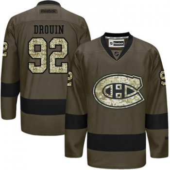 Adidas Montreal Canadiens #92 Jonathan Drouin Green Salute to Service Stitched Youth NHL Jersey