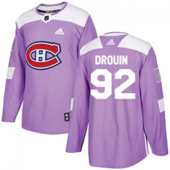 Adidas Montreal Canadiens #92 Jonathan Drouin Purple Authentic Fights Cancer Stitched Youth NHL Jersey