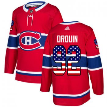 Adidas Montreal Canadiens #92 Jonathan Drouin Red Home Authentic USA Flag Stitched Youth NHL Jersey