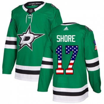 Adidas Dallas Stars #17 Devin Shore Green Home Authentic USA Flag Youth Stitched NHL Jersey