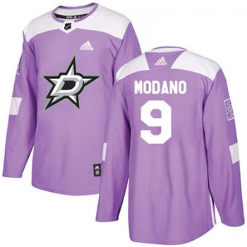 Adidas Dallas Stars #9 Mike Modano Purple Authentic Fights Cancer Youth Stitched NHL Jersey