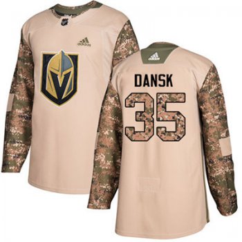 Adidas Vegas Golden Knights #35 Oscar Dansk Camo Authentic 2017 Veterans Day Stitched Youth NHL Jersey