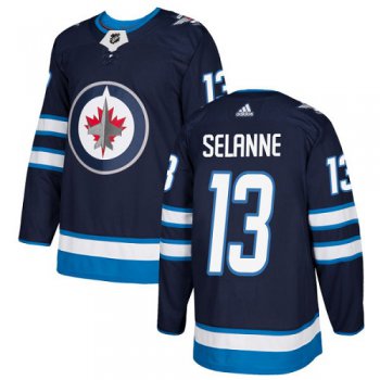Adidas Winnipeg Jets #13 Teemu Selanne Navy Blue Home Authentic Stitched Youth NHL Jersey