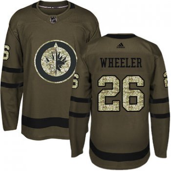 Adidas Winnipeg Jets #26 Blake Wheeler Green Salute to Service Stitched Youth NHL Jersey