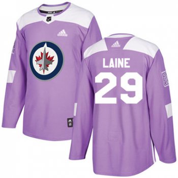 Adidas Winnipeg Jets #29 Patrik Laine Purple Authentic Fights Cancer Stitched Youth NHL Jersey