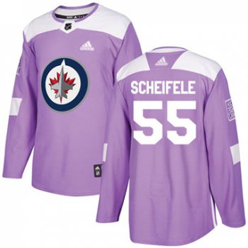 Adidas Winnipeg Jets #55 Mark Scheifele Purple Authentic Fights Cancer Stitched Youth NHL Jersey