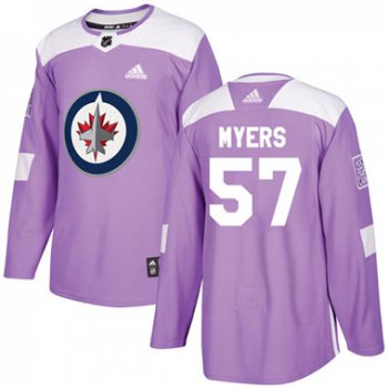 Adidas Winnipeg Jets #57 Tyler Myers Purple Authentic Fights Cancer Stitched Youth NHL Jersey