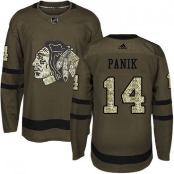 Adidas Blackhawks #14 Richard Panik Green Salute to Service Stitched Youth NHL Jersey