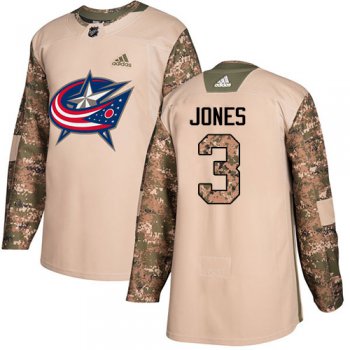 Adidas Blue Jackets #3 Seth Jones Camo Authentic 2017 Veterans Day Stitched Youth NHL Jersey
