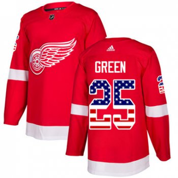 Adidas Detroit Red Wings #25 Mike Green Red Home Authentic USA Flag Stitched Youth NHL Jersey