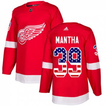 Adidas Detroit Red Wings #39 Anthony Mantha Red Home Authentic USA Flag Stitched Youth NHL Jersey