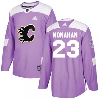 Adidas Flames #23 Sean Monahan Purple Authentic Fights Cancer Stitched Youth NHL Jersey