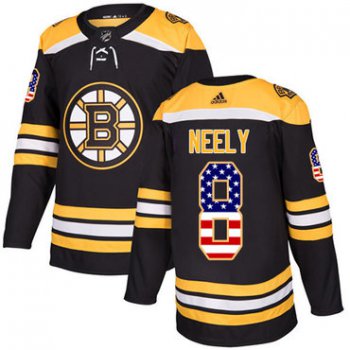 Adidas Bruins #8 Cam Neely Black Home Authentic USA Flag Youth Stitched NHL Jersey