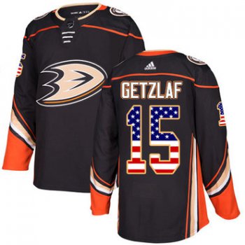 Adidas Ducks #15 Ryan Getzlaf Black Home Authentic USA Flag Youth Stitched NHL Jersey