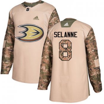 Adidas Ducks #8 Teemu Selanne Camo Authentic 2017 Veterans Day Youth Stitched NHL Jersey