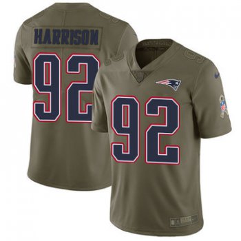 Nike New England Patriots #92 James Harrison Olive Youth Stitched NFL Limited 2017 Salute to Service Jersey