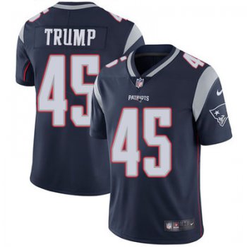 Youth Nike New England Patriots #45 Donald Trump Navy Blue Team Color Youth Stitched NFL Vapor Untouchable Limited Jersey