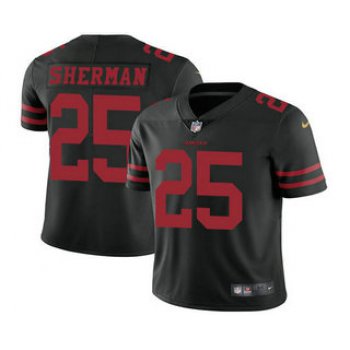 Youth San Francisco 49ers #25 Richard Sherman Black 2017 Vapor Untouchable Stitched NFL Nike Limited Jersey
