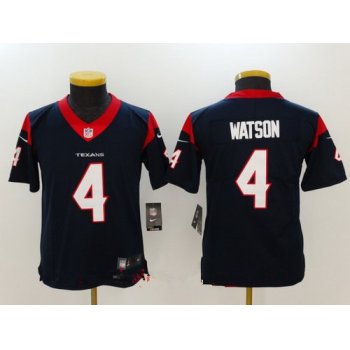 Youth Houston Texans #4 Deshaun Watson Navy Blue 2017 Vapor Untouchable Stitched NFL Nike Limited Jersey