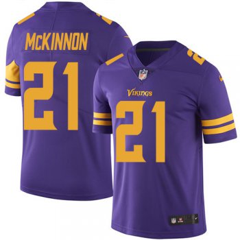Youth Nike Minnesota Vikings #21 Jerick McKinnon Purple Stitched NFL Limited Rush Jersey