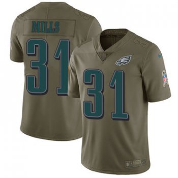 Youth Nike Philadelphia Eagles #31 Jalen Mills Olive Stitched NFL Limited 2017 Salute to Service Jersey