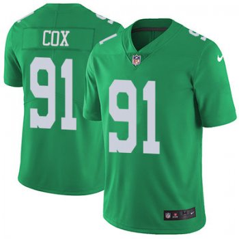 Youth Nike Philadelphia Eagles #91 Fletcher Cox Green Stitched NFL Limited Rush Jersey