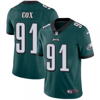 Youth Nike Philadelphia Eagles #91 Fletcher Cox Midnight Green Team Color Stitched NFL Vapor Untouchable Limited Jersey
