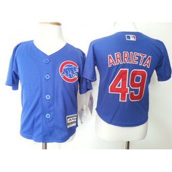 Toddler Chicago Cubs #49 Jake Arrieta Blue MLB Majestic Baseball Jersey