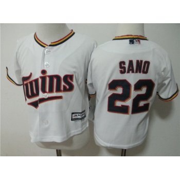 Toddler Minnesota Twins #22 Miguel Sano White Home MLB Majestic Baseball Jersey