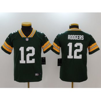 Youth Green Bay Packers #12 Aaron Rodgers Green 2017 Vapor Untouchable Stitched NFL Nike Limited Jersey
