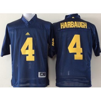 Youth Michigan Wolverines #4 Jim Harbaugh Navy Blue Stitched NCAA Nike College Football Jersey