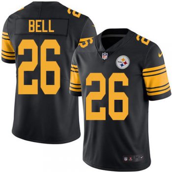 Youth Nike Steelers #26 Le'Veon Bell Black Stitched NFL Limited Rush Jersey