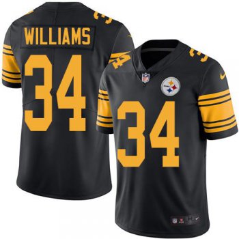 Youth Nike Steelers #34 DeAngelo Williams Black Stitched NFL Limited Rush Jersey