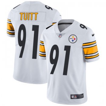 Youth Nike Steelers #91 Stephon Tuitt White Stitched NFL Vapor Untouchable Limited Jersey