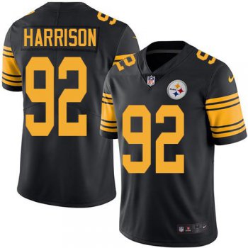 Youth Nike Steelers #92 James Harrison Black Stitched NFL Limited Rush Jersey