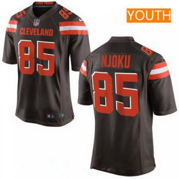 Youth 2017 NFL Draft Cleveland Browns #85 David Njoku Brown Team Color Stitched NFL Nike Game Jersey