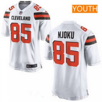 Youth 2017 NFL Draft Cleveland Browns #85 David Njoku White Road Stitched NFL Nike Game Jersey