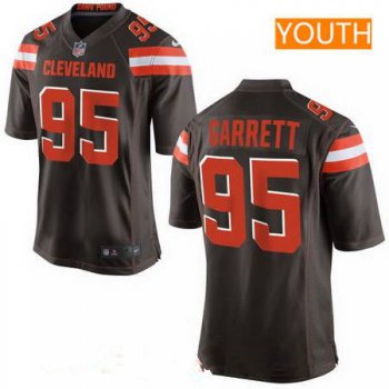 Youth 2017 NFL Draft Cleveland Browns #95 Myles Garrett Brown Team Color Stitched NFL Nike Game Jersey