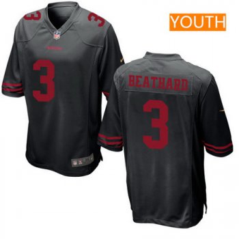 Youth 2017 NFL Draft San Francisco 49ers #3 C. J. Beathard Black Alternate Stitched NFL Nike Game Jersey