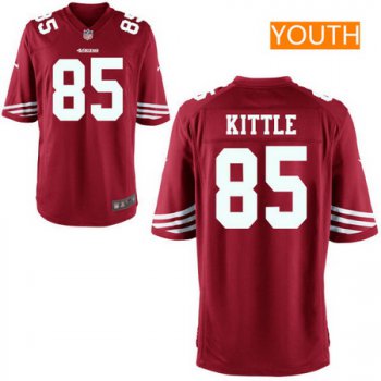 Youth 2017 NFL Draft San Francisco 49ers #85 George Kittle Scarlet Red Team Color Stitched NFL Nike Game Jersey