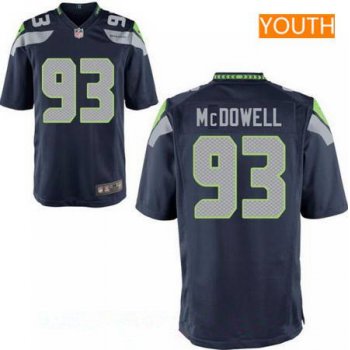 Youth 2017 NFL Draft Seattle Seahawks #93 Malik McDowell Navy Blue Team Color Stitched NFL Nike Game Jersey