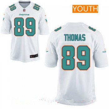 Youth Miami Dolphins #89 Julius Thomas White Road Stitched NFL Nike Game Jersey