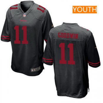 Youth San Francisco 49ers #11 Marquise Goodwin Black Alternate Stitched NFL Nike Game Jersey