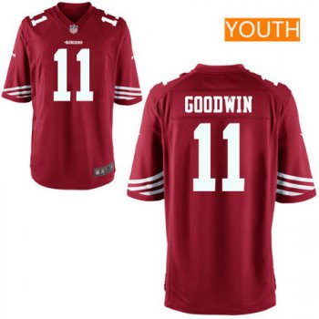 Youth San Francisco 49ers #11 Marquise Goodwin Scarlet Red Team Color Stitched NFL Nike Game Jersey