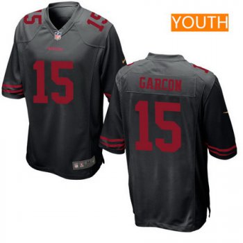Youth San Francisco 49ers #15 Pierre Garcon Black Alternate Stitched NFL Nike Game Jersey