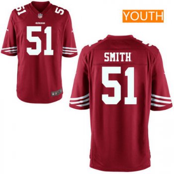 Youth San Francisco 49ers #51 Malcolm Smith Scarlet Red Team Color Stitched NFL Nike Game Jersey